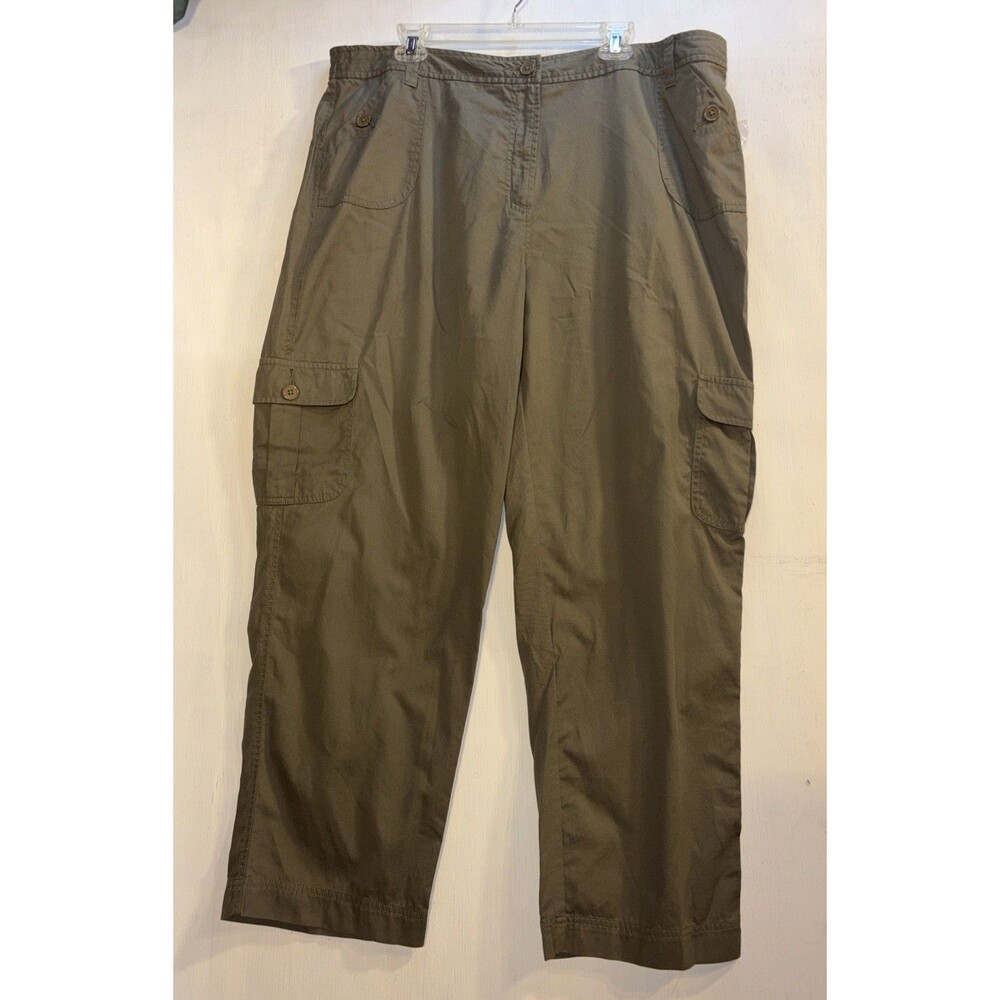 NWT Kim Rogers Woman 20W Hunter Green Cargo Long Pants